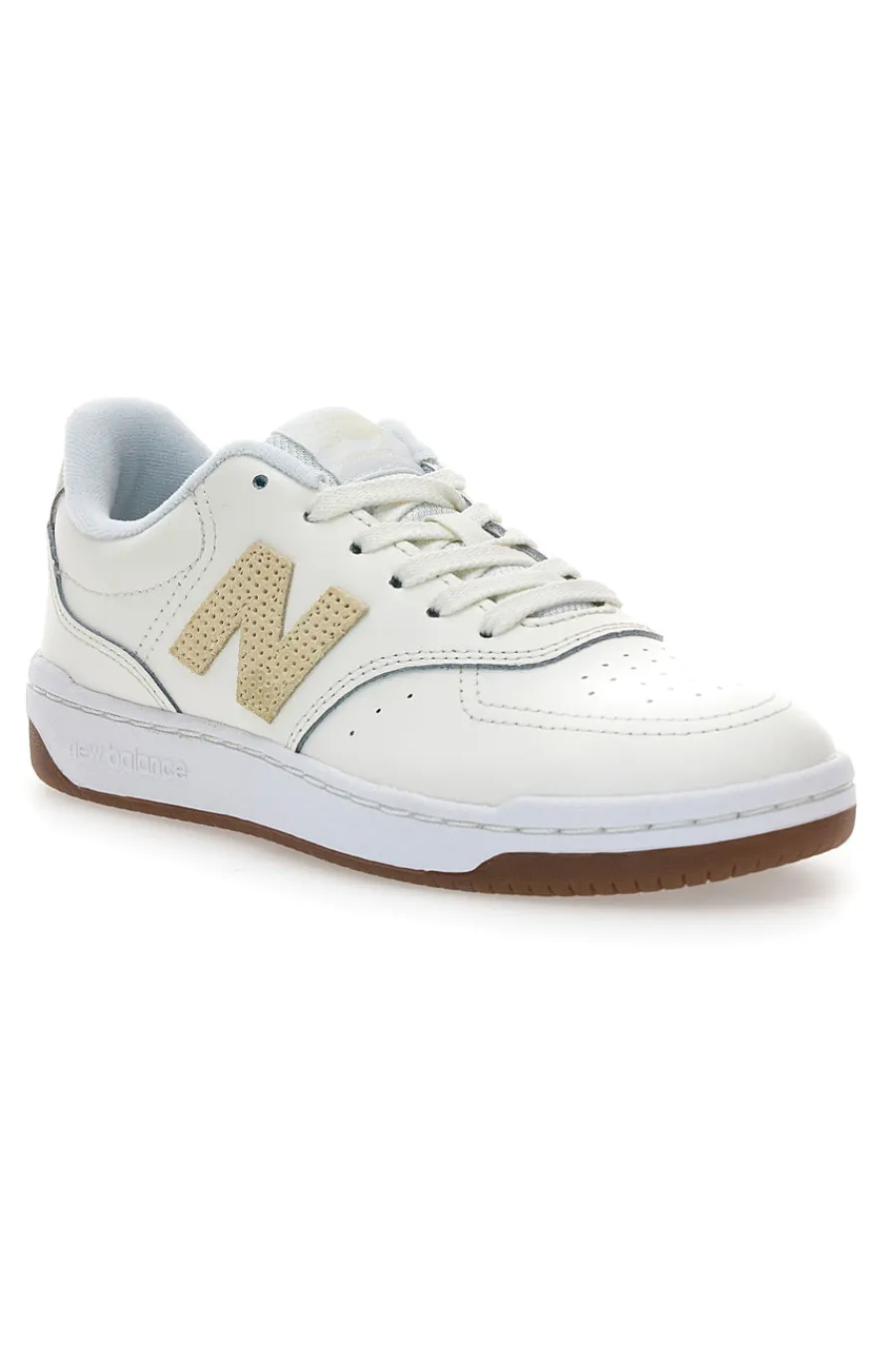 Scarpe da donna off white in pelle con logo a contrasto BBW80POR-NEW BALANCE Hot