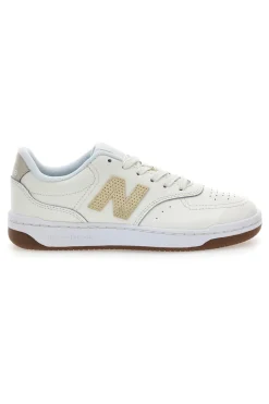 Scarpe da donna off white in pelle con logo a contrasto BBW80POR-NEW BALANCE Hot