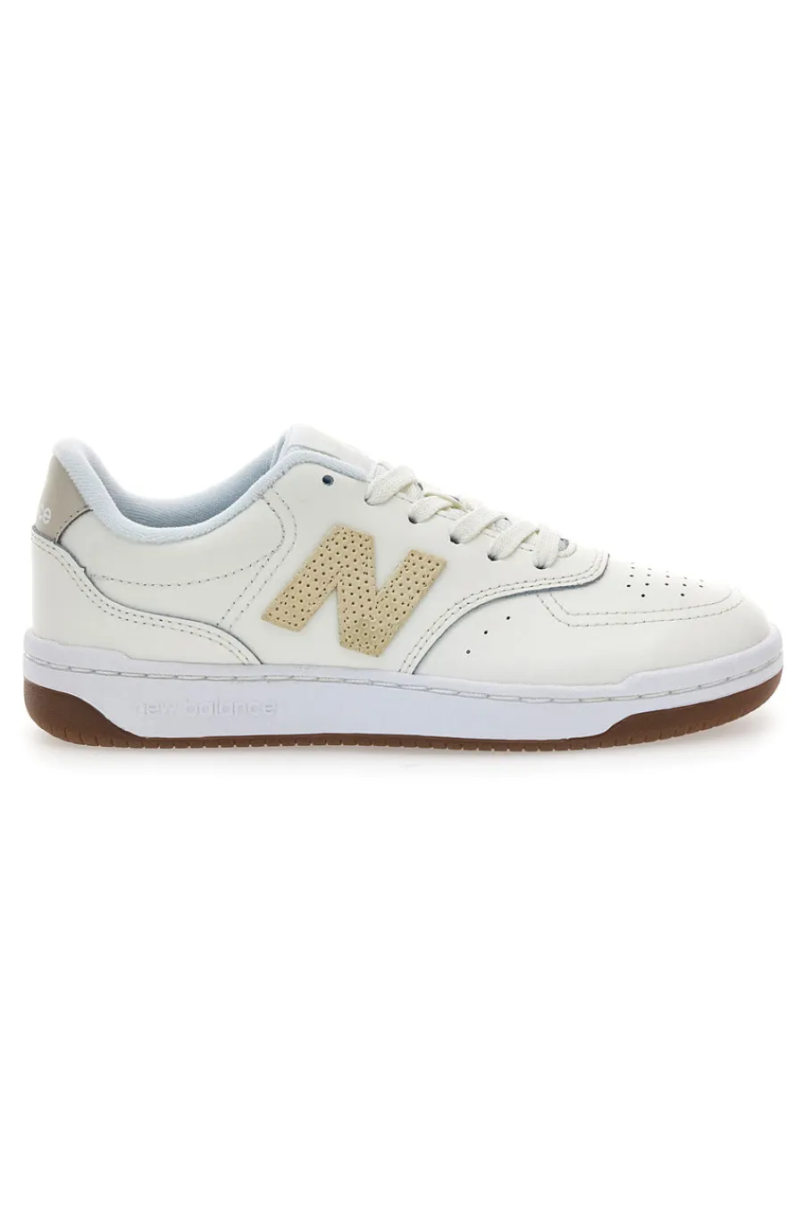 Scarpe da donna off white in pelle con logo a contrasto BBW80POR-NEW BALANCE Hot