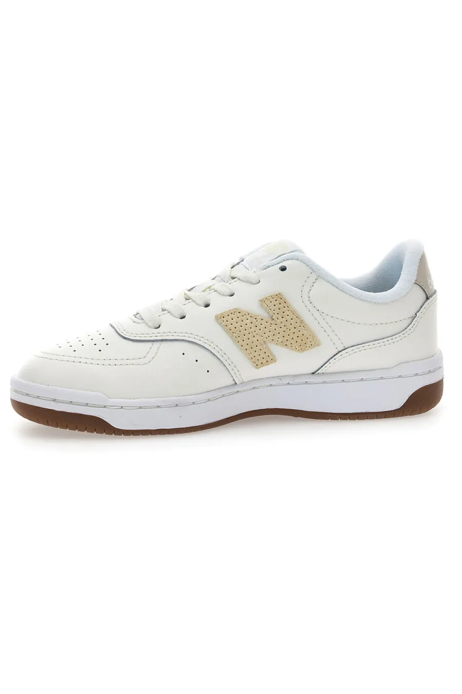 Scarpe da donna off white in pelle con logo a contrasto BBW80POR-NEW BALANCE Hot