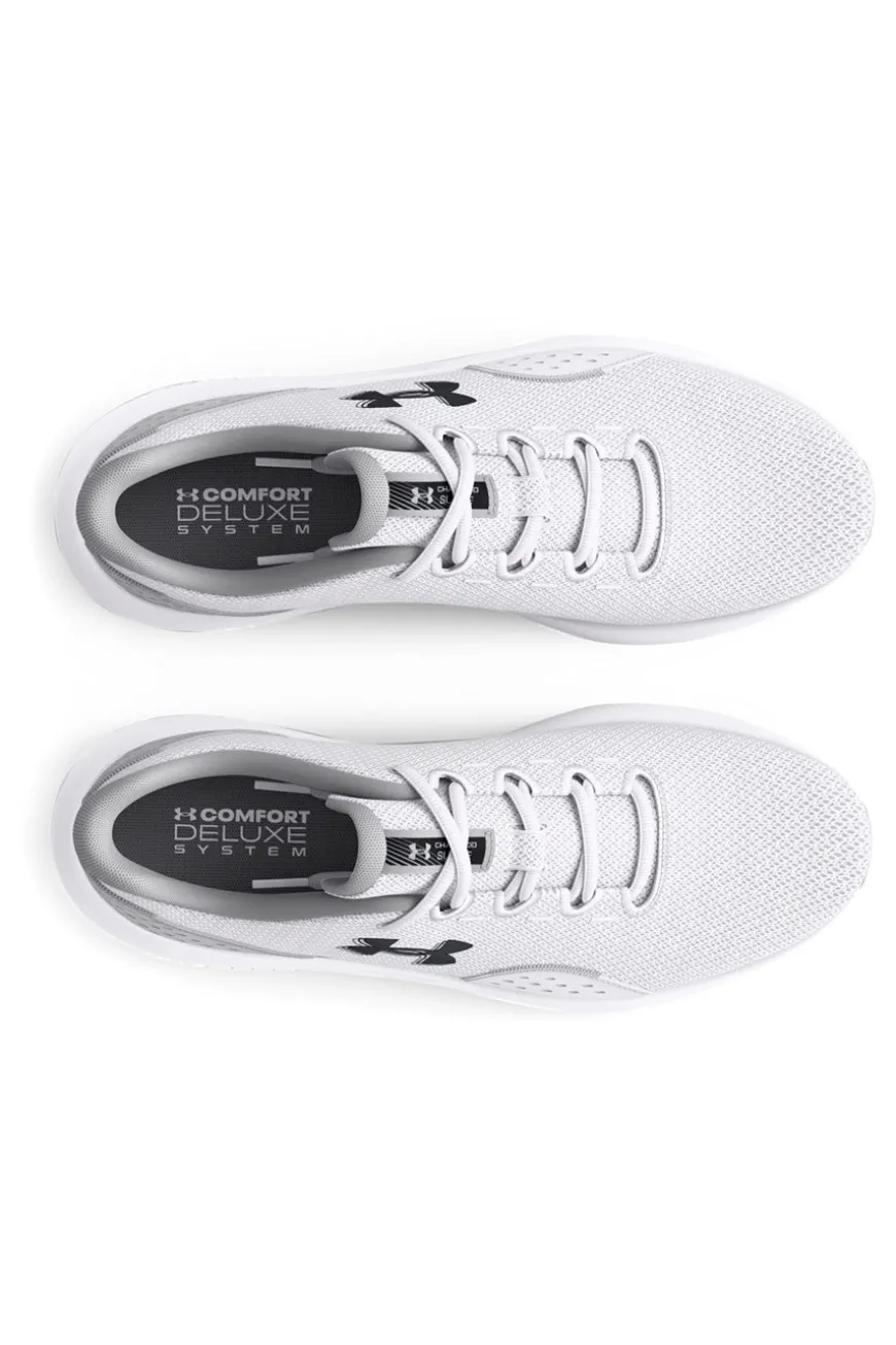 Scarpe da running bianco e grigio chiaro con mesh traspirante e Charged Cushioning Under armour Charged Surge 4