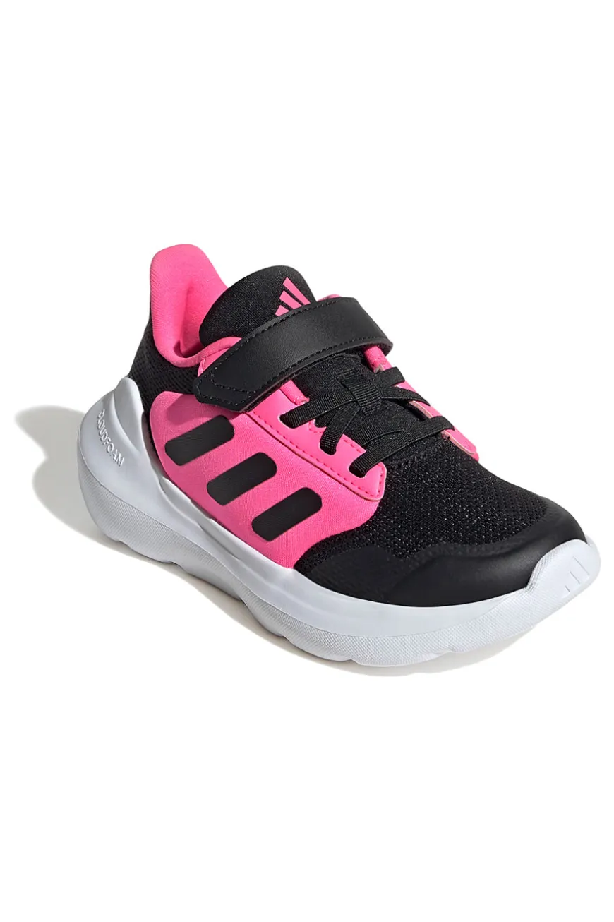 Scarpe ginnastica nere e fucsia con chiusura a strappo Adidas Tensaur Run 3.0 EL C