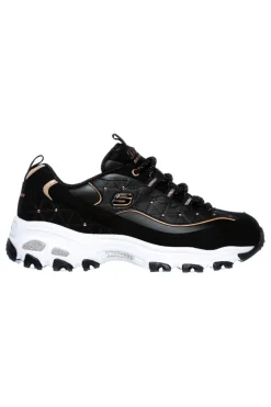 Scarpe nere chunky con borchie e Memory Foam D'Lites Glamour Feels-SKECHERS New