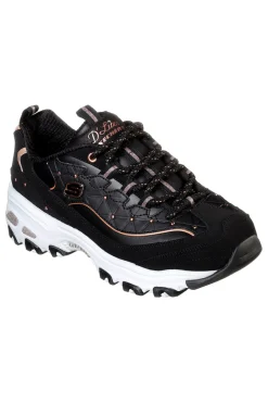 Scarpe nere chunky con borchie e Memory Foam D'Lites Glamour Feels-SKECHERS New