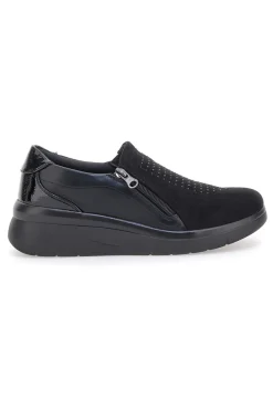 Scarpe nere con brillantini e cerniera laterale H2301017-PRIMA RIGA Hot