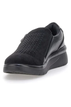 Scarpe nere con brillantini e cerniera laterale H2301017-PRIMA RIGA Hot