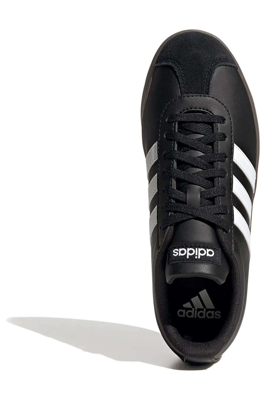 Scarpe nere con strisce bianche suola in gomma VL Court Base-ADIDAS