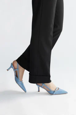 Scarpe slingback azzurre a punta con cinturini 3790-PITTARELLO GLAM Hot