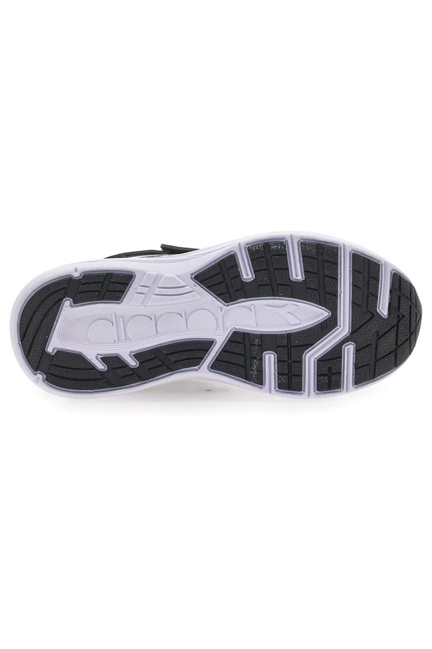 Scarpe sportive grigie con dettagli arancioni e chiusura a strappo Diadora SNIPE 3 JR