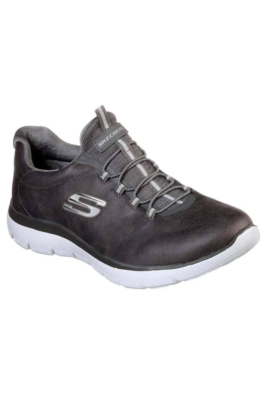 Scarpe sportive grigie slip-on leggere Summits Itz Bazik-SKECHERS Discount