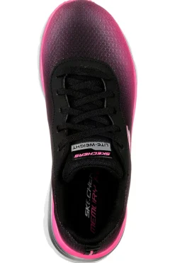 Scarpe sportive nero e rosa con memory foam Fashion Fit Build Up-SKECHERS
