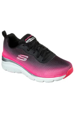 Scarpe sportive nero e rosa con memory foam Fashion Fit Build Up-SKECHERS