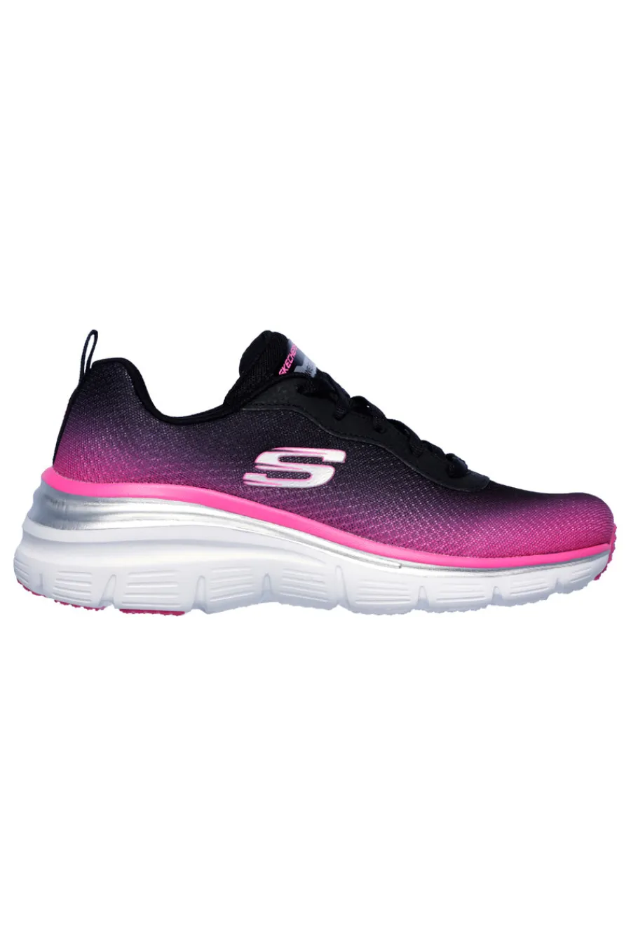 Scarpe sportive nero e rosa con memory foam Fashion Fit Build Up-SKECHERS