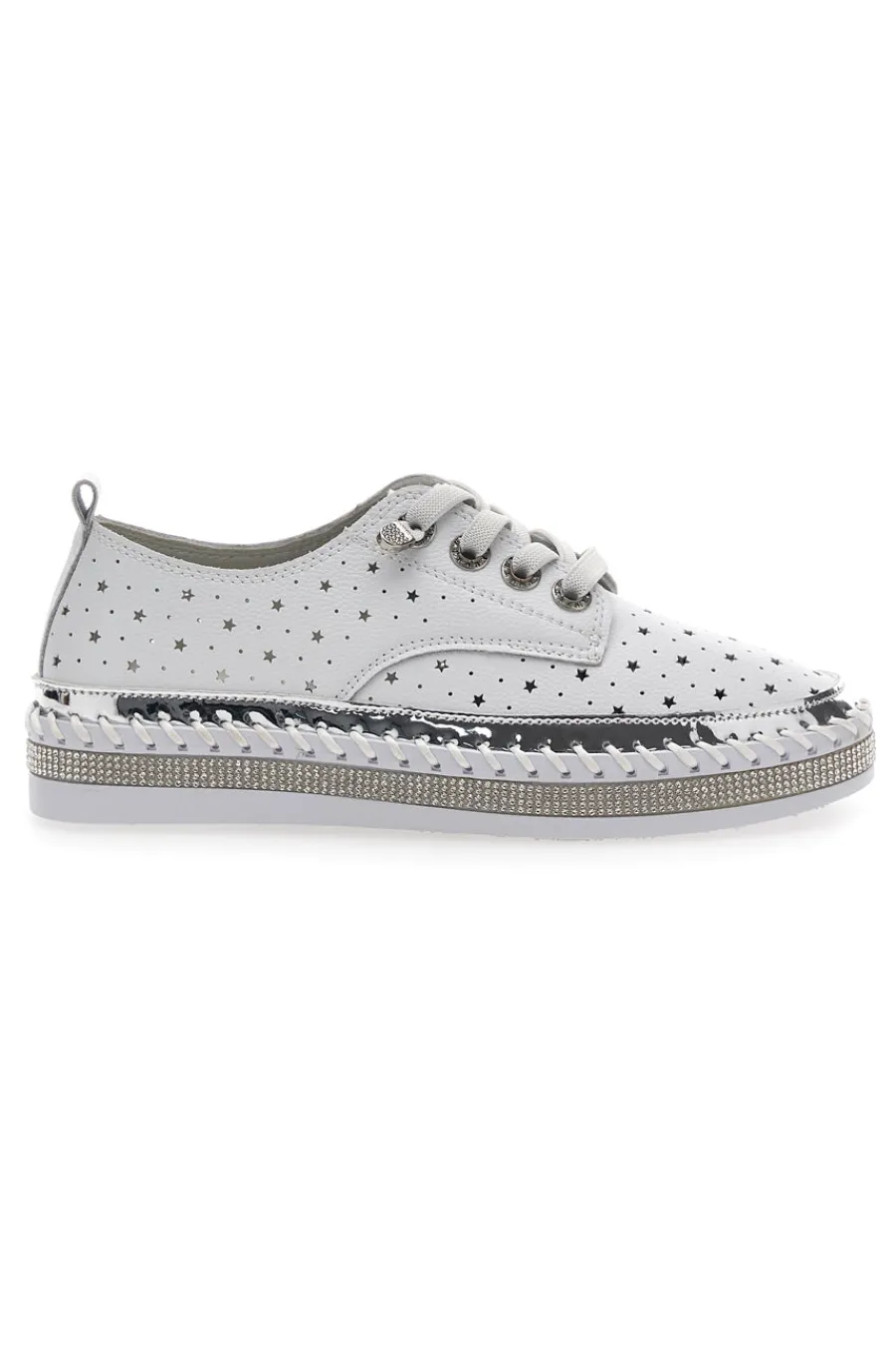 Scarpe Stringate Bianche con Strass Cafè Cost 23011-CAFÈ COST New