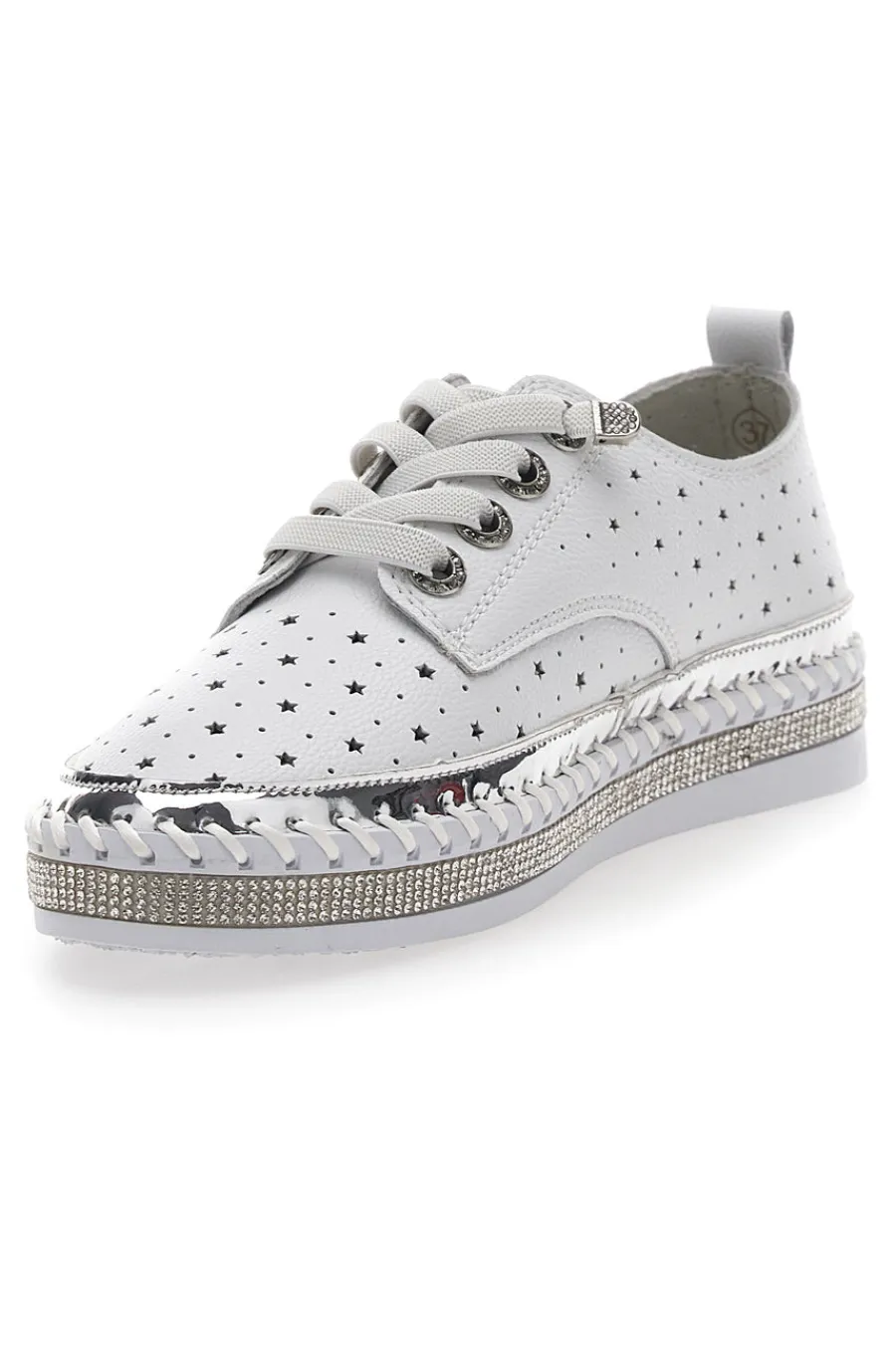 Scarpe Stringate Bianche con Strass Cafè Cost 23011-CAFÈ COST New