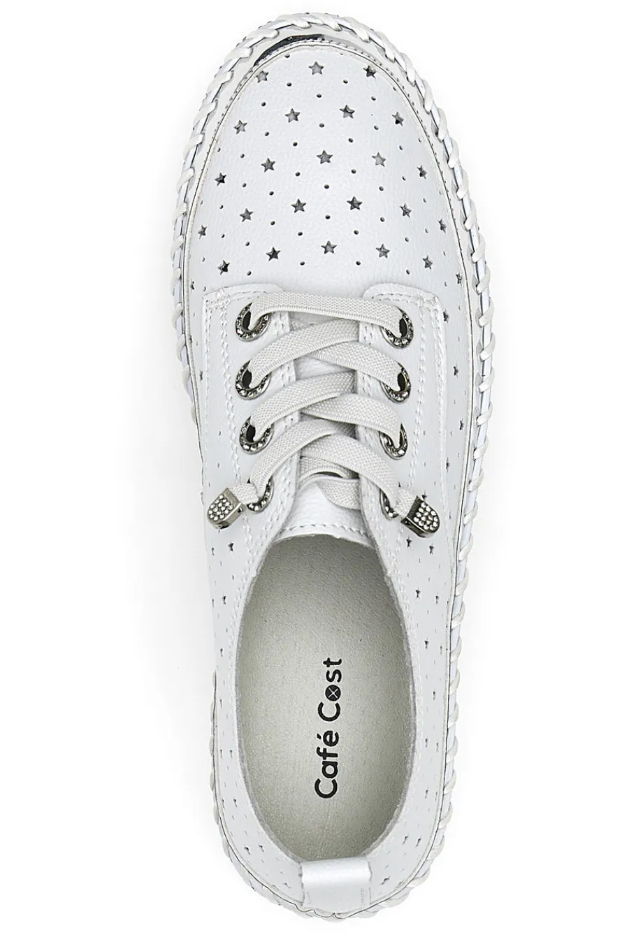 Scarpe Stringate Bianche con Strass Cafè Cost 23011-CAFÈ COST New