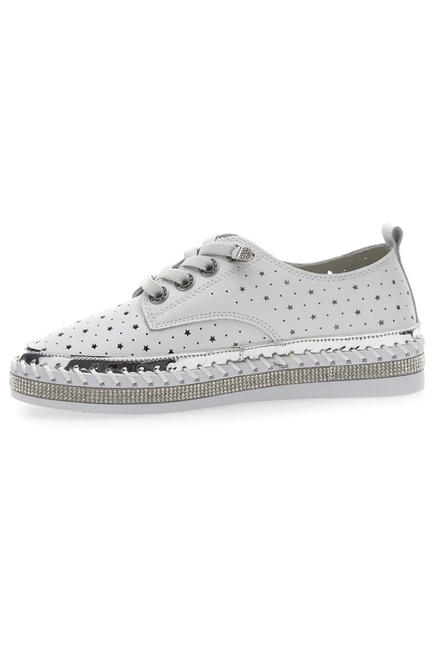 Scarpe Stringate Bianche con Strass Cafè Cost 23011-CAFÈ COST New