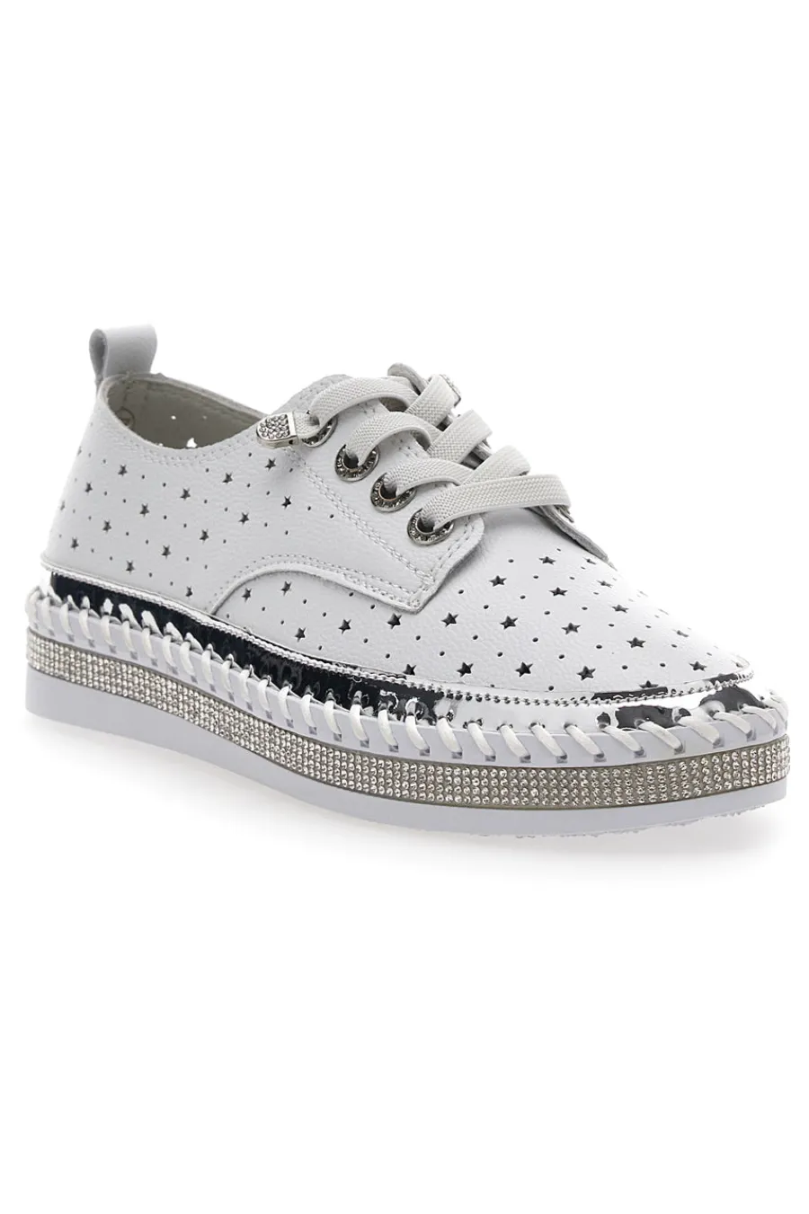 Scarpe Stringate Bianche con Strass Cafè Cost 23011-CAFÈ COST New