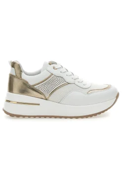 Scarpe Stringate Bianche e Oro con Platform 422 IN-INBLU