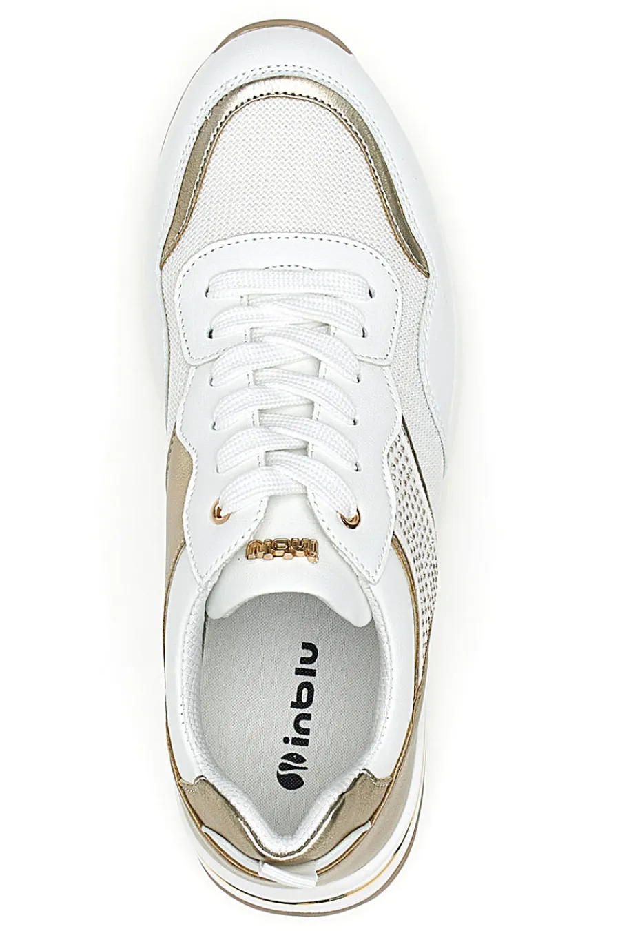 Scarpe Stringate Bianche e Oro con Platform 422 IN-INBLU