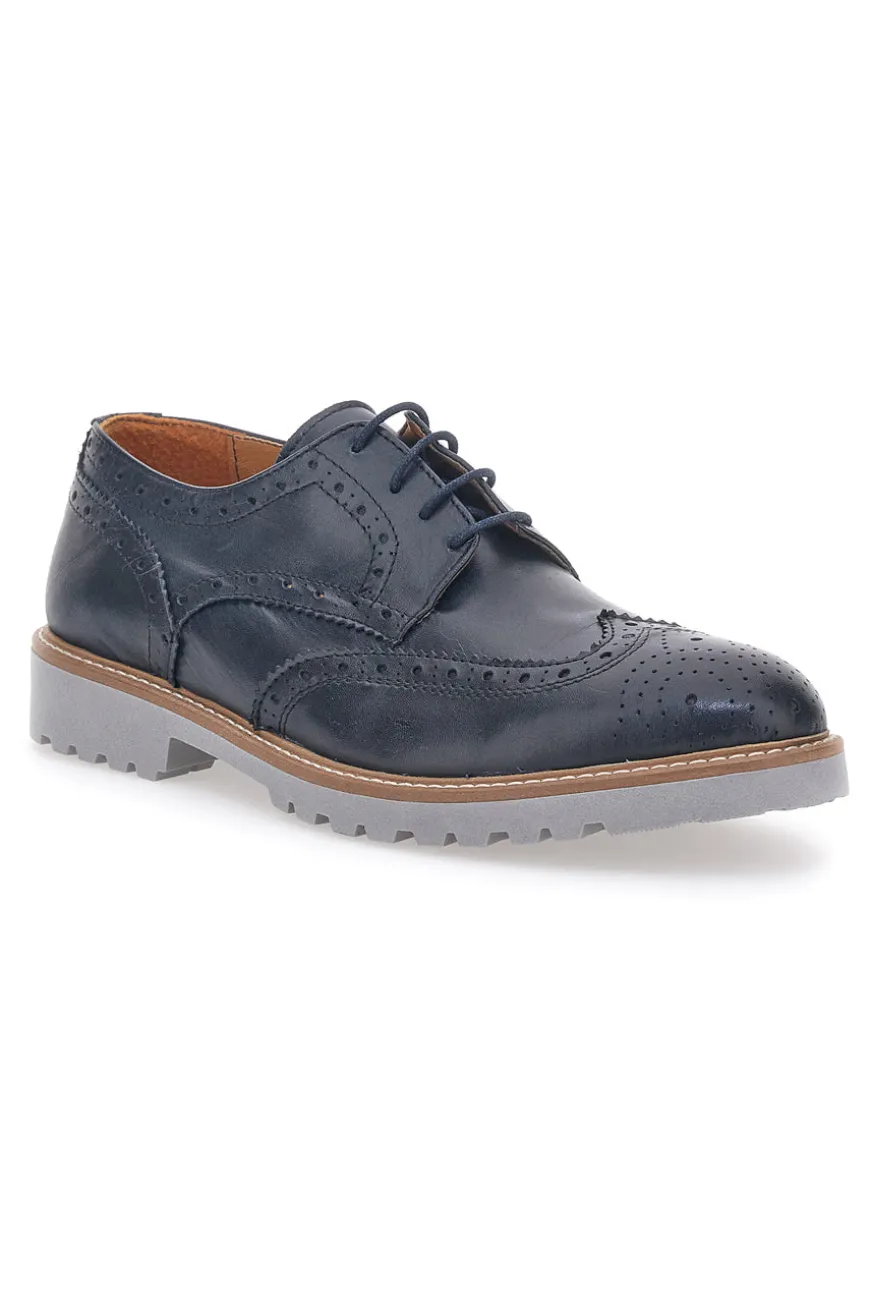 Scarpe Stringate Blu Vera Pelle Longford 596