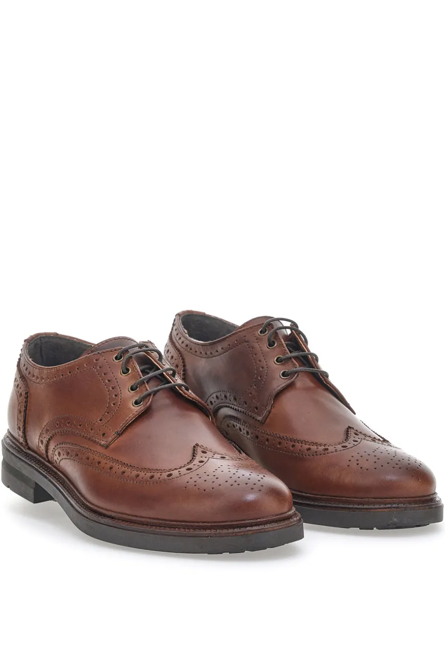 Scarpe Stringate Claremorris 224 Marroni Vera Pelle