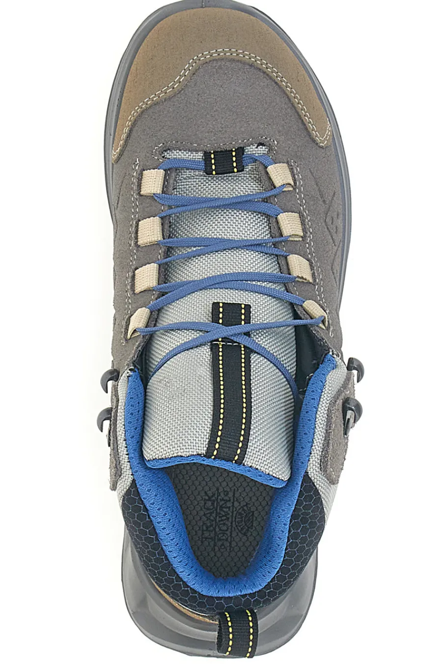 Scarponcini da trekking grigi waterproof con dettagli blu 15503S48T-TRACK DOWN New