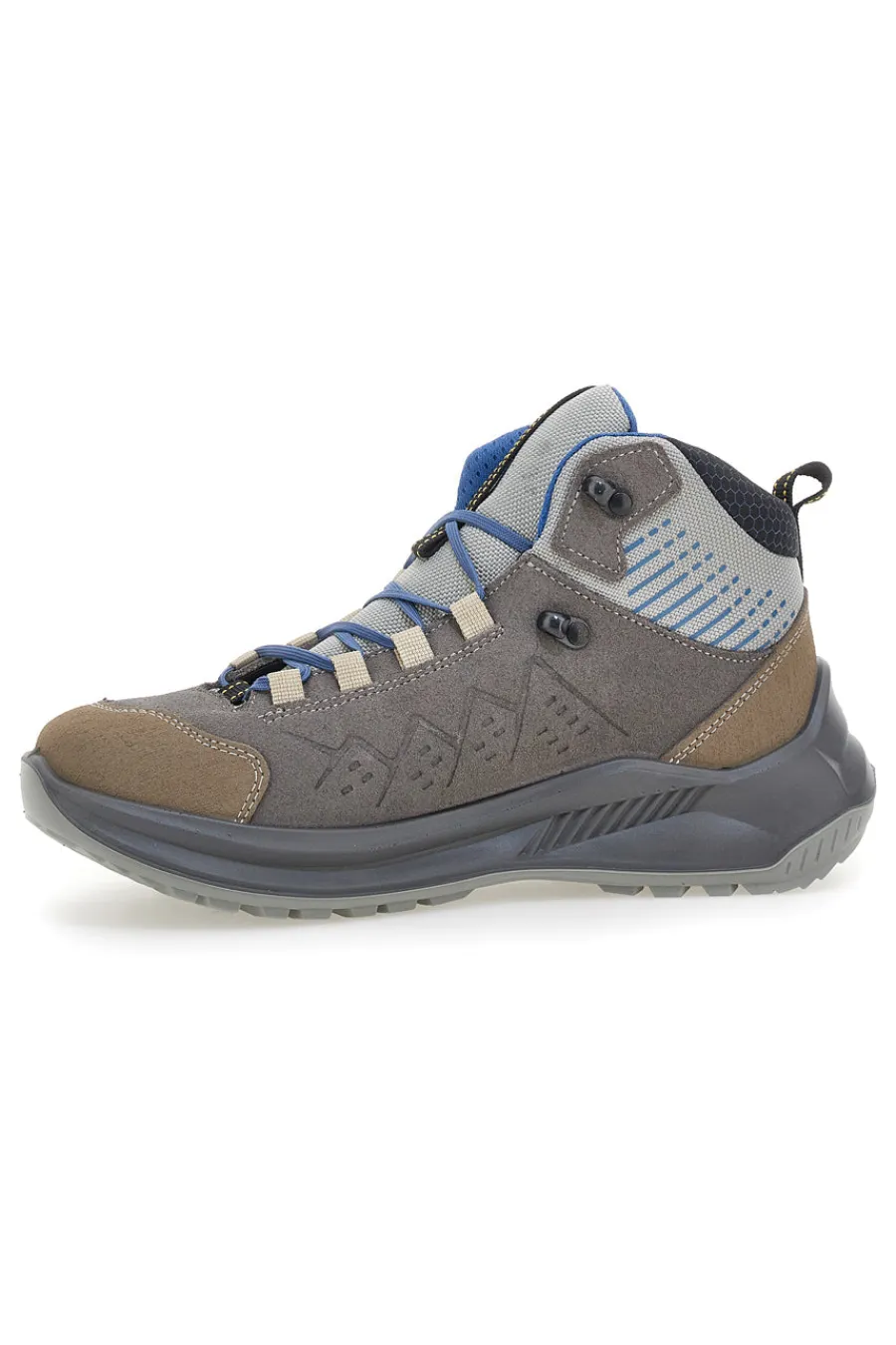 Scarponcini da trekking grigi waterproof con dettagli blu 15503S48T-TRACK DOWN New