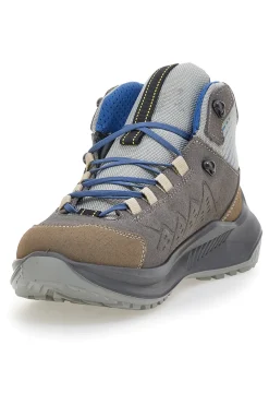 Scarponcini da trekking grigi waterproof con dettagli blu 15503S48T-TRACK DOWN New