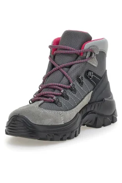 Scarponcini da trekking grigi con dettagli fucsia e suola carrarmato 13342S41-TRACK DOWN Hot