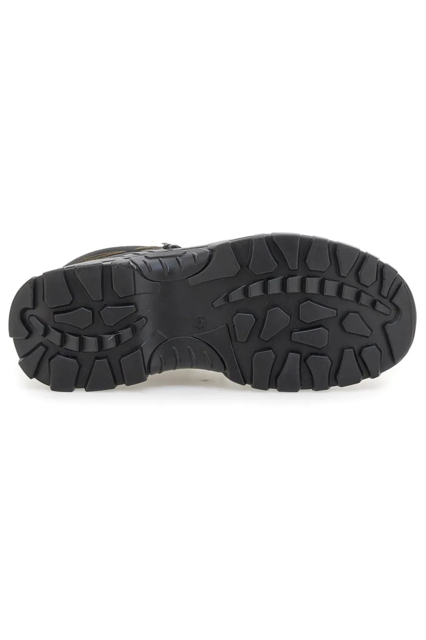Scarponcini da trekking verde militare con suola carrarmato Track down 13342S36