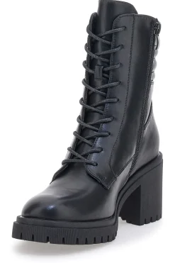 Schwarze Anfibi mit Blockabsatz und seitlichem Reißverschluss CAPSULE 24171-PITTARELLO Discount