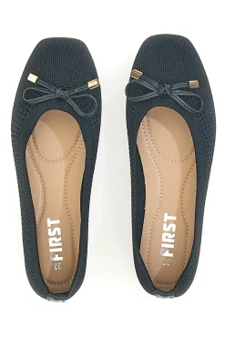 Schwarze Ballerinas aus Stoff mit weicher Innensohle PRE3-THE FIRST Hot