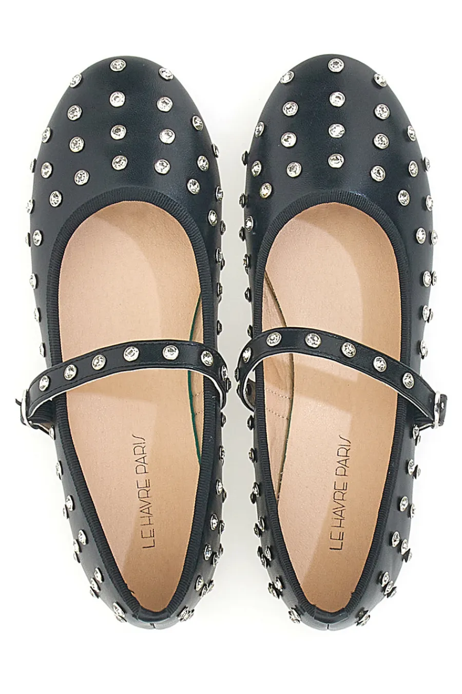 e Ballerinas mit Nieten und Riemen PL25801-LE HAVRE PARIS Discount