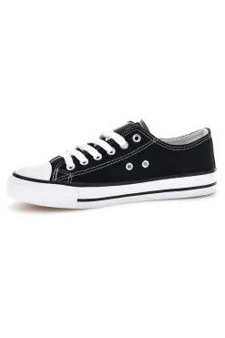 Schwarze Canvas Schnürschuhe 8011-2T2L New