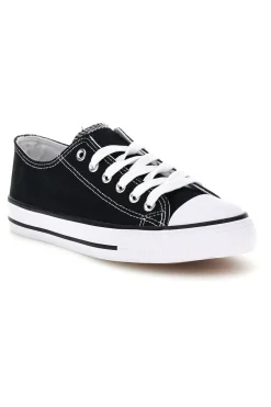 Schwarze Canvas Schnürschuhe 8011-2T2L New