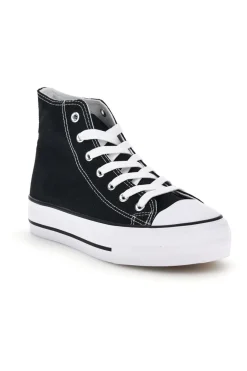 Schwarze Canvas Schnürschuhe 8012-2T2L