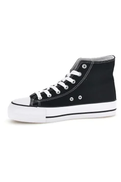 Schwarze Canvas Schnürschuhe 8012-2T2L