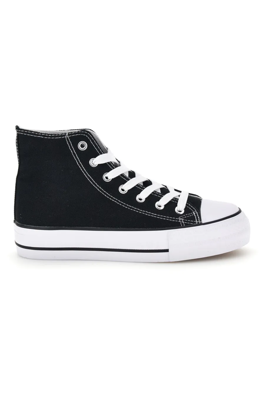 Schwarze Canvas Schnürschuhe 8012-2T2L