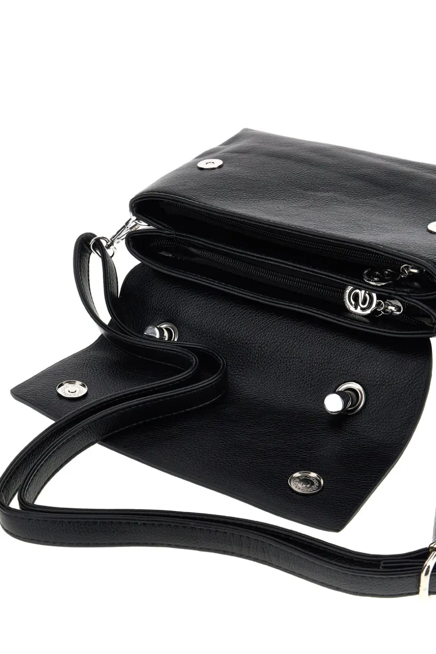 Schwarze Handtasche mit Schulterriemen Emma spagnesi PU8901