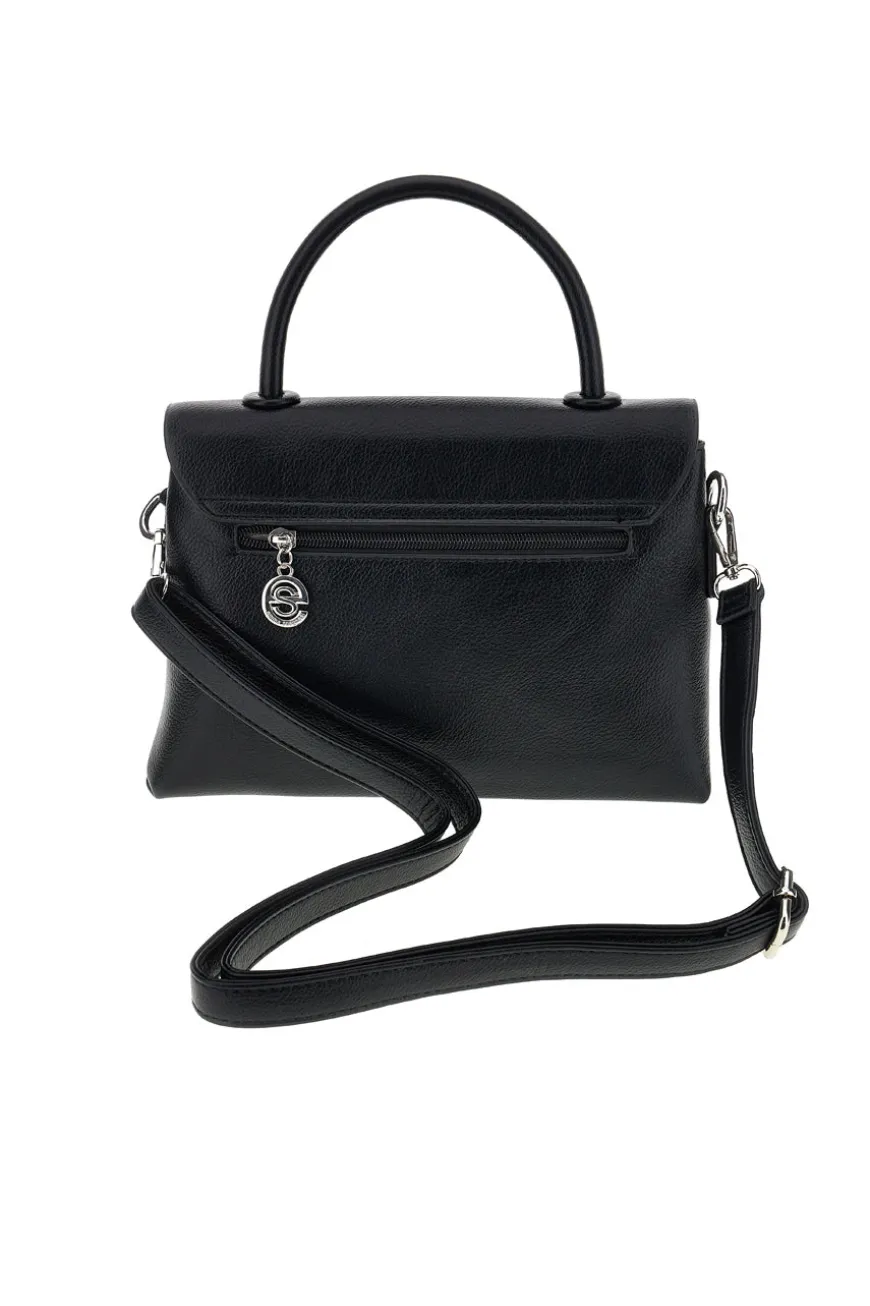Schwarze Handtasche mit Schulterriemen Emma spagnesi PU8901