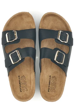 Schwarze Hausschuhe mit doppelter Schnalle Pittarello Sonne BLB2505221E-PITTARELLO SUN Hot
