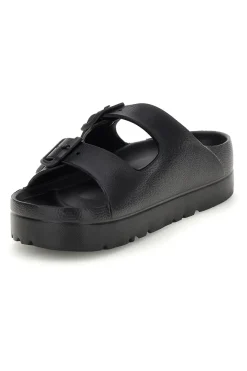 Schwarze Hausschuhe mit doppelter Schnalle EV125WS-EVERLAST Outlet