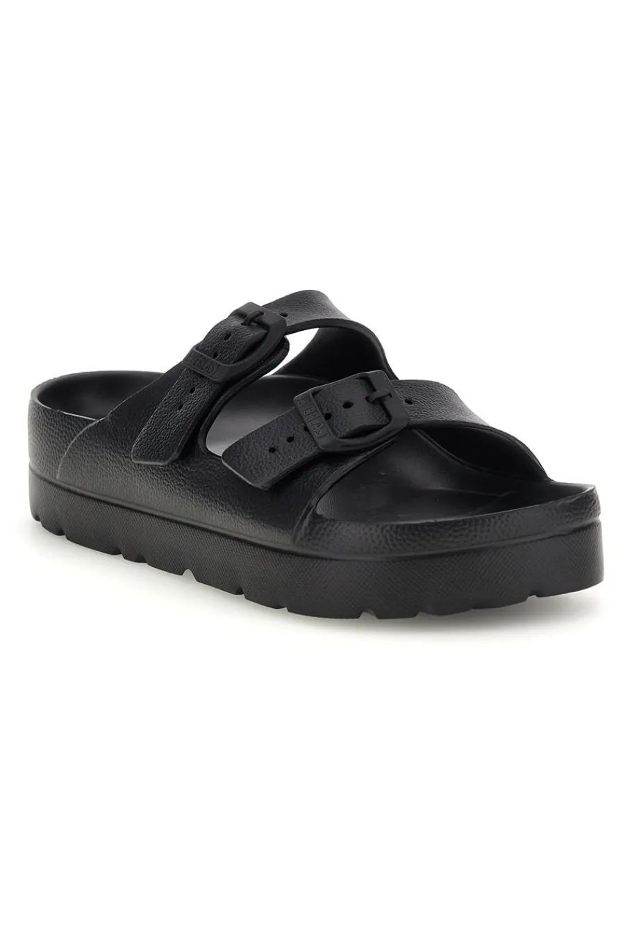 Schwarze Hausschuhe mit doppelter Schnalle EV125WS-EVERLAST Outlet