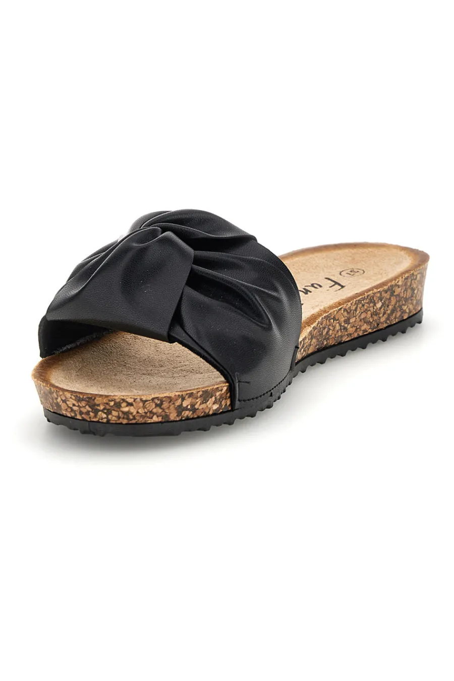 Schwarze Pantoffeln mit geknotetem Riemen 18107-FUN BEACH Best