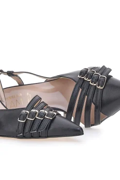 Schwarze Pumps mit Riemchen und Absatz 3824 made in Italy-PITTARELLO GLAM Discount