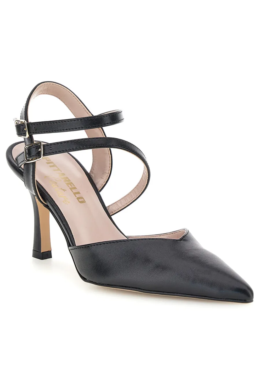 Schwarze Pumps mit Riemen 3811S-PITTARELLO COUTURE New