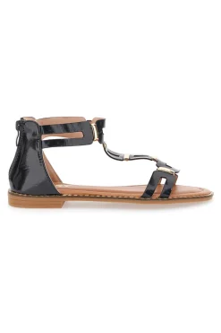 e Sandalen mit flacher Sohle 19467-THE FIRST Hot