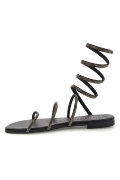 Schwarze Sandalen mit Strasssteinen PRE9300-MON DIEU New