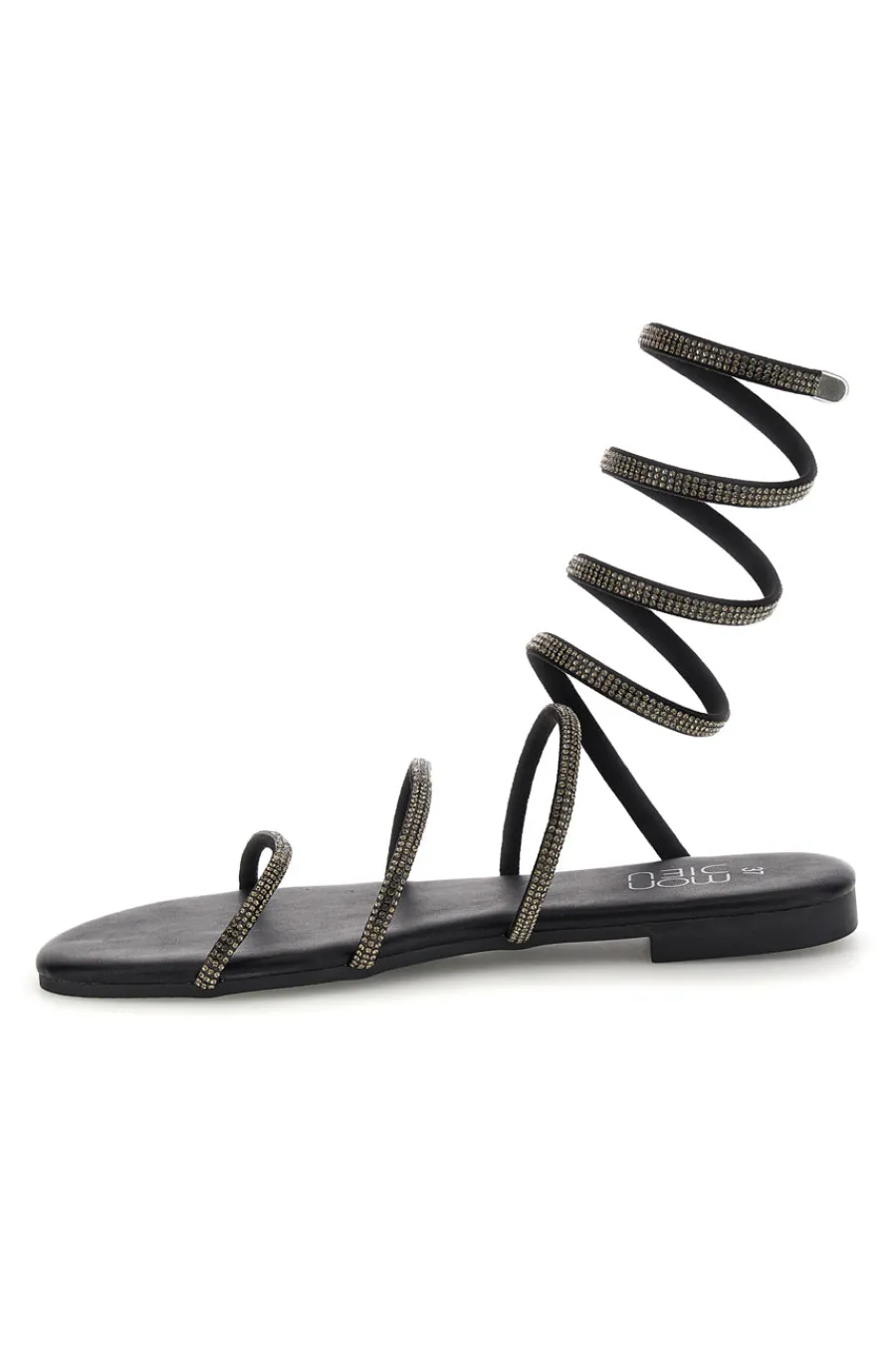 Schwarze Sandalen mit Strasssteinen PRE9300-MON DIEU New